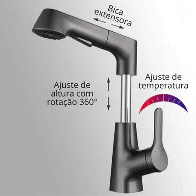 Torneira de Banheiro Monocomando Mangueira Flexível - Swirl Elegante