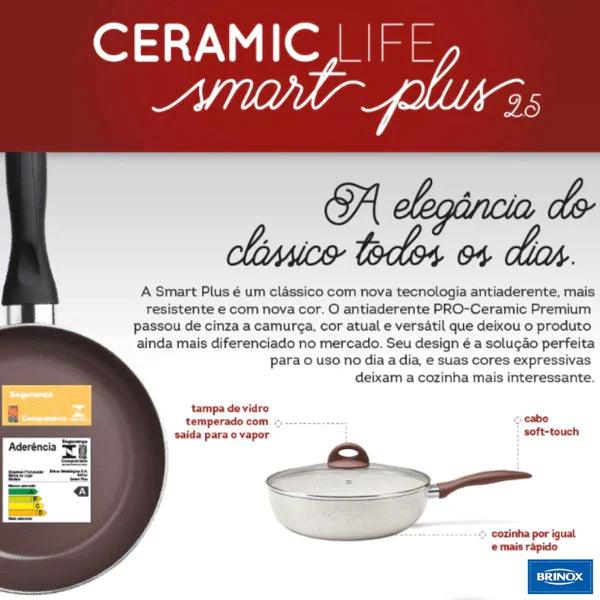 Conjunto Panelas Ceramic Life Smart 8 Peças Vanilla Inova Eletro Oficial