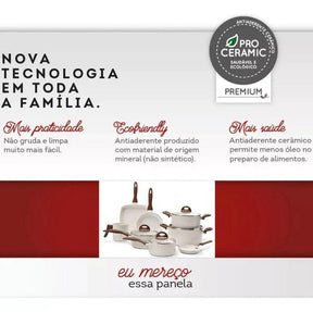 Conjunto Panelas Ceramic Life Smart 8 Peças Vanilla Inova Eletro Oficial
