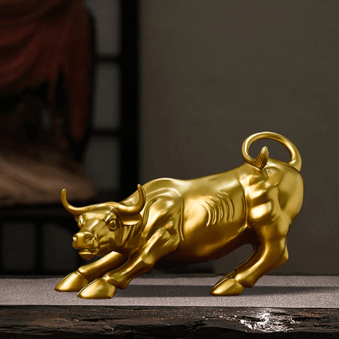 Escultura Touro de Wall Street Dourado - Home Imperio