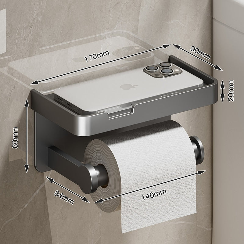 Porta Papel Higiênico c/ Suporte Para Celular - Home Imperio