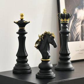 Escultura Peças de Xadrez 3 Peças - Home Imperio