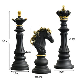Escultura Peças de Xadrez 3 Peças - Home Imperio