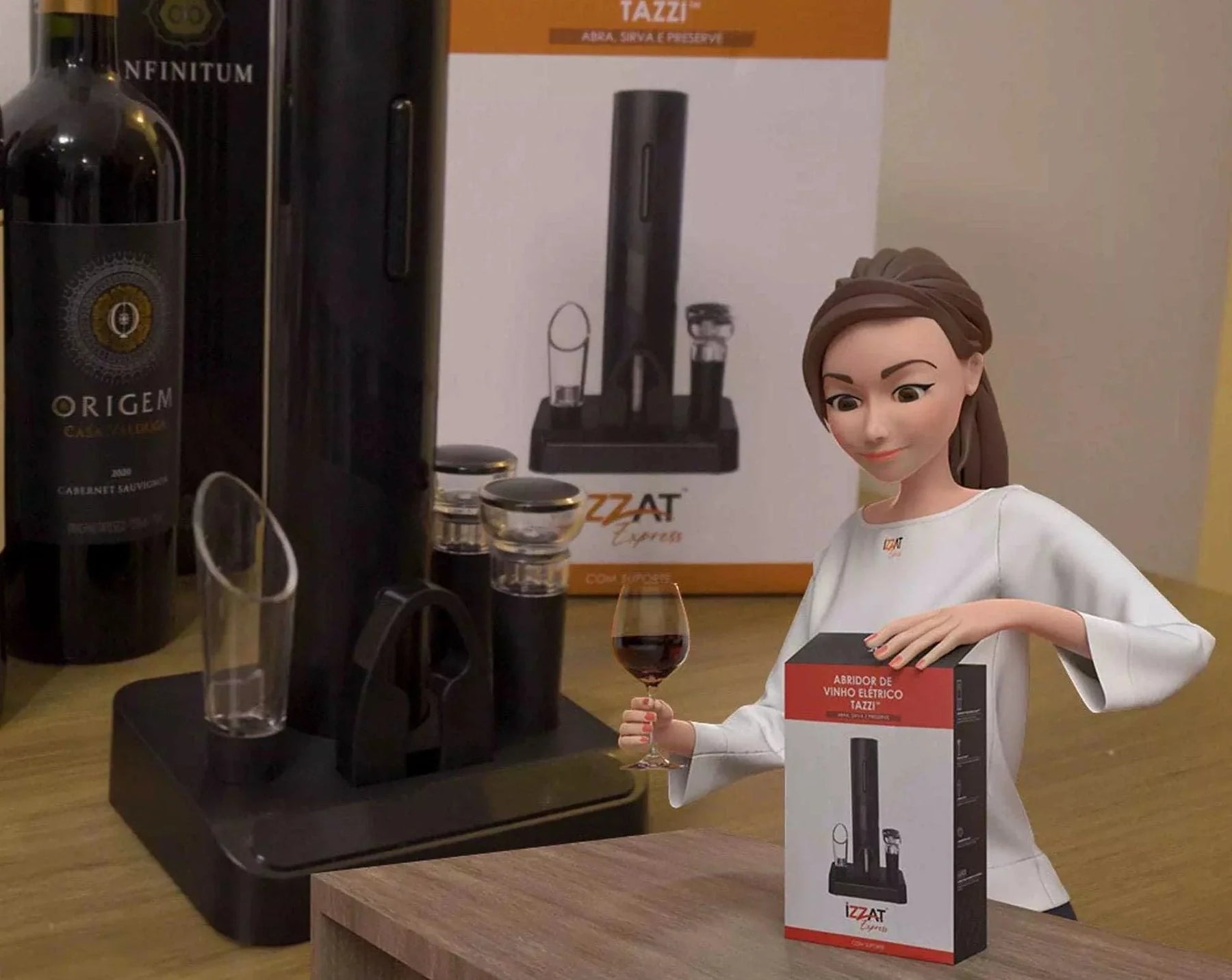Abridor de Vinho Elétrico ORIGINAL + 3 Brindes Grátis - Home Imperio