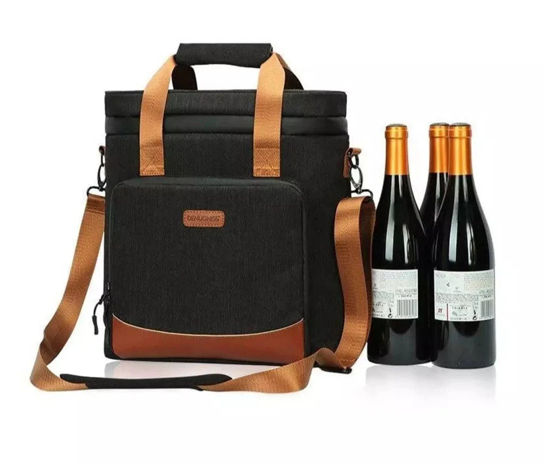 Bolsa Porta Vinhos e Taças - Carregue Vinhos Com Mais Praticidade - Home Imperio