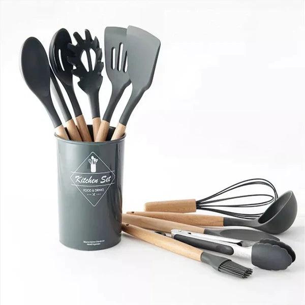 Kit C/12 Peças Utensílios De Cozinha Silicone - Home Imperio
