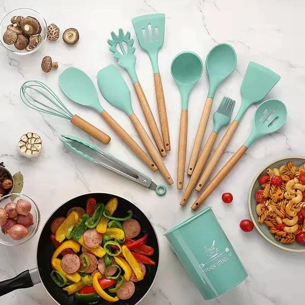 Kit C/12 Peças Utensílios De Cozinha Silicone - Home Imperio