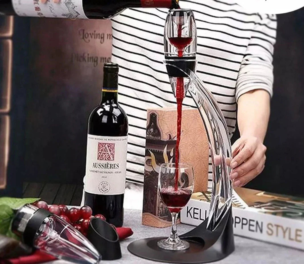 Dispensador e Aerador De Vinho Mágico - Aerador + Base + Suporte + Filtro - Home Imperio