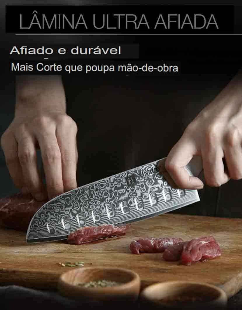 Faca de Churrasco Aço Damasco - Home Imperio